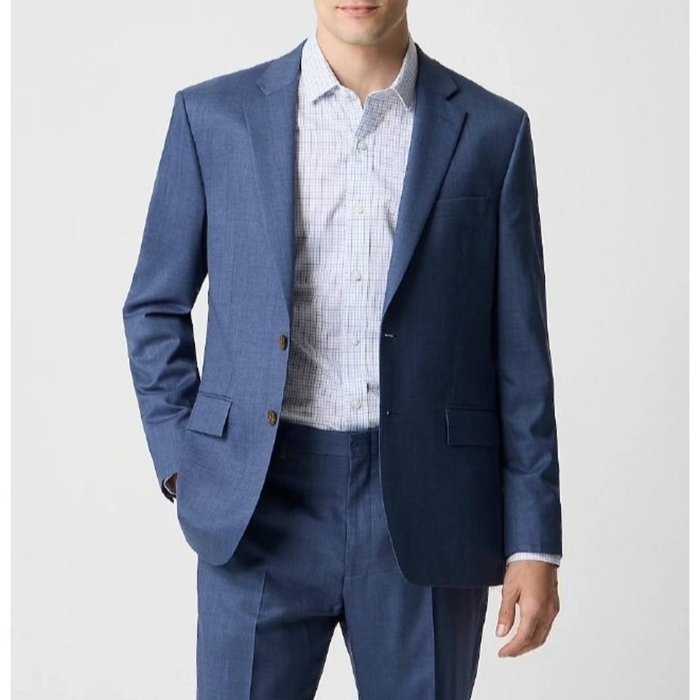 J. Crew Blazer Men 38R Blue cotton blend Ludlow Italy  Jacket navy A008148